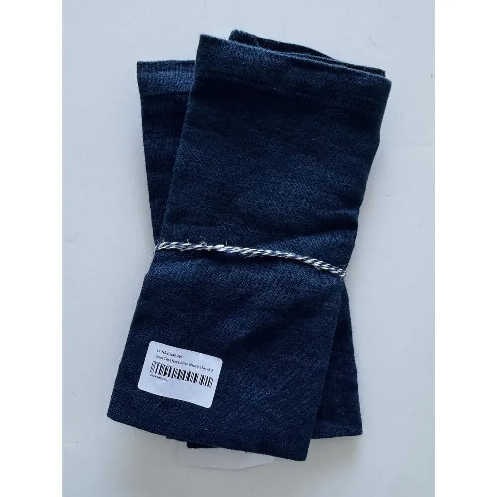 Linen Tales Set Of 2 Napkins Navy 40x40 cm